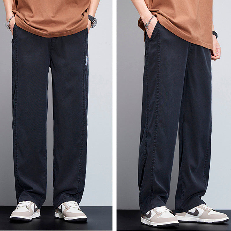 [Leve 3 Pague 2] Calça Masculina Navon em Seda Gelo e Poliéster +BRINDES: Relógio, Cinto e Carteira