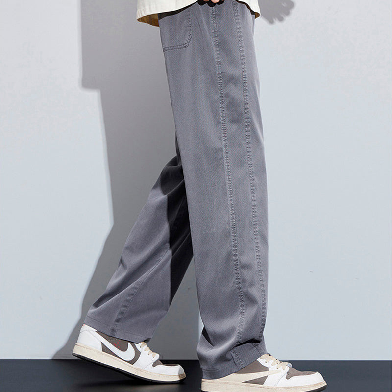 [Leve 3 Pague 2] Calça Masculina Navon em Seda Gelo e Poliéster +BRINDES: Relógio, Cinto e Carteira