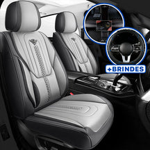 Capa Universal Completa Para Carro Izurus em Couro Legítimo e AirBag +BRINDES: 3 Tapetes Para Carro e Capa de Volante