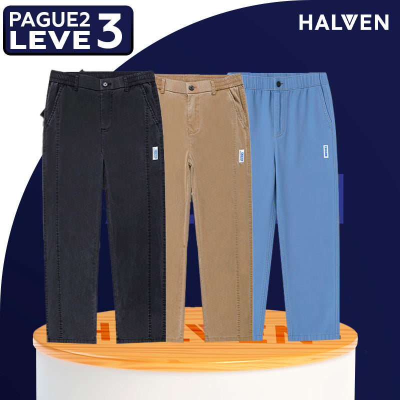 [Leve 3 Pague 2] Calça Masculina Axel em Seda Gelo e Poliéster (Estilo Imponente e Moderno!)