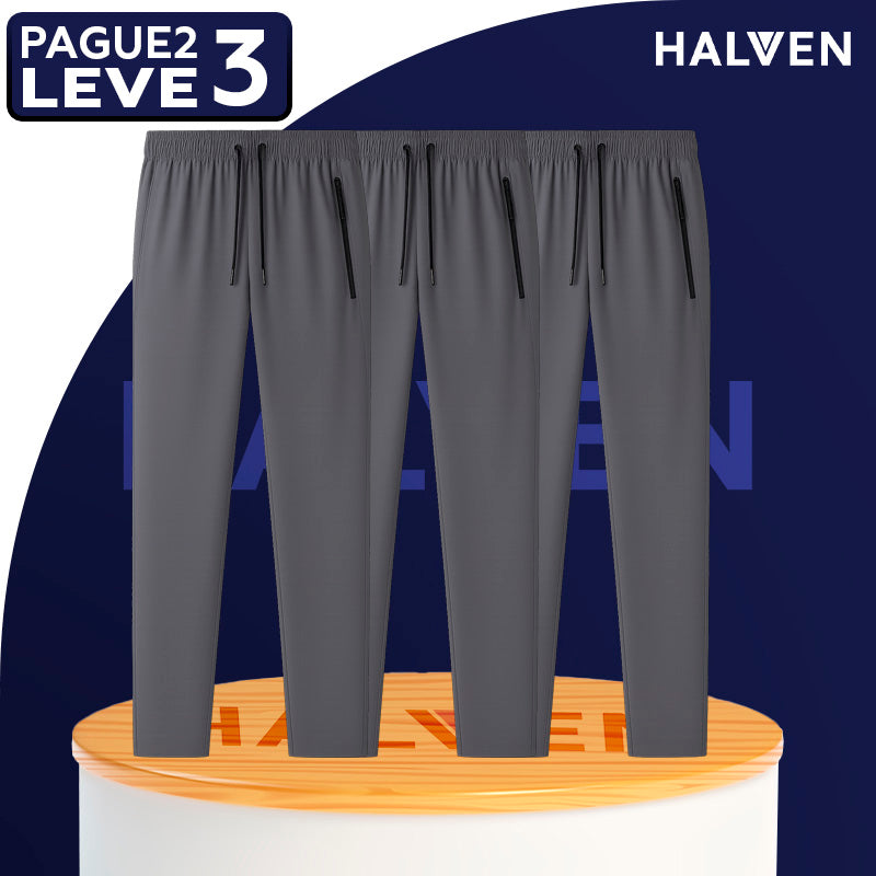 [Leve 3 Pague 2] Calça Masculina Virtus em Seda Gelo e Poliéster (Frescor e Conforto de Qualidade!)