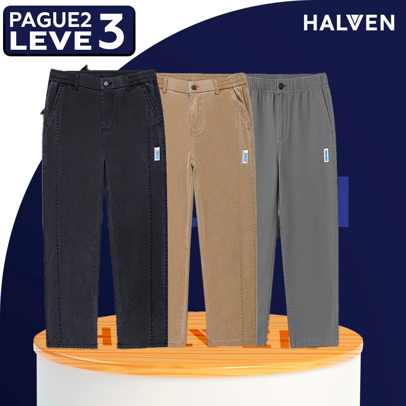 [Leve 3 Pague 2] Calça Masculina Axel em Seda Gelo e Poliéster (Estilo Imponente e Moderno!)