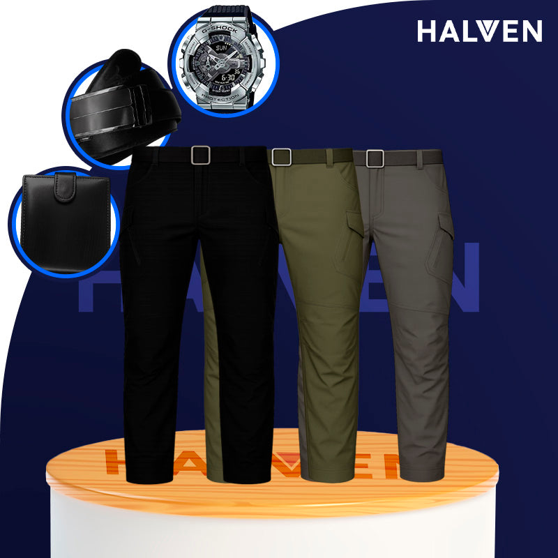 [Leve 3 Pague 2] Calça Masculina Fyrox em Tecito Tático Militar e Poliéster +BRINDES: Relógio, Cinto e Carteira