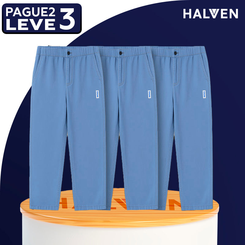 [Leve 3 Pague 2] Calça Masculina Axel em Seda Gelo e Poliéster (Estilo Imponente e Moderno!)