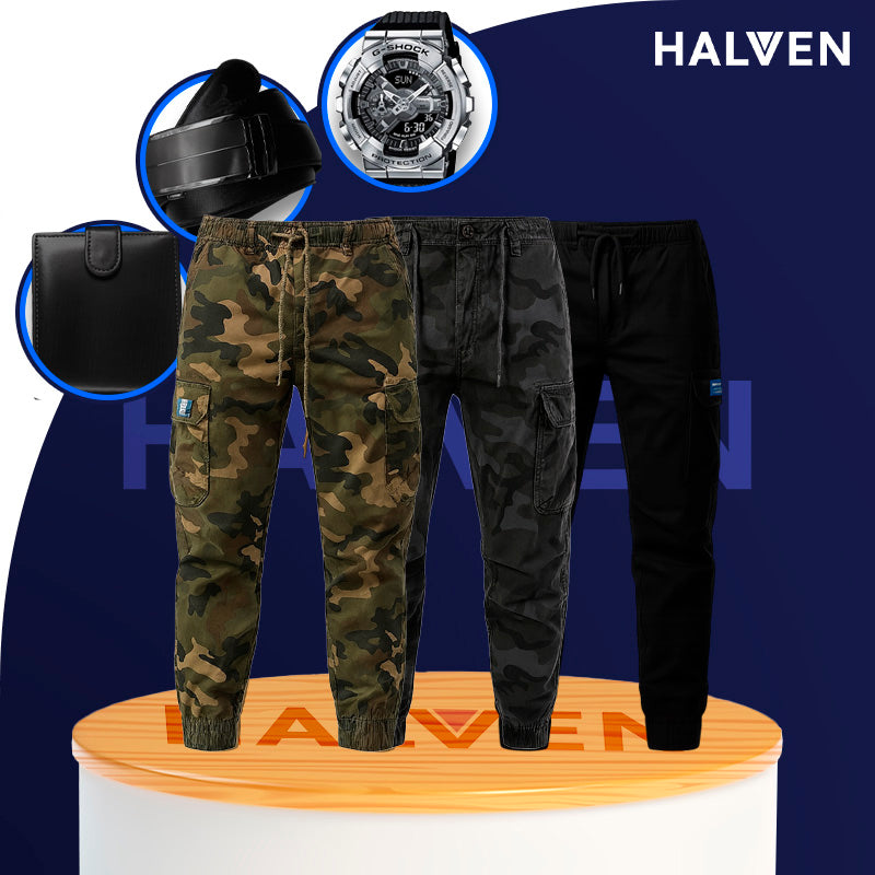 [Leve 3 Pague 2] Calça Masculina Bravox em Tecido Tático Militar e Poliéster +BRINDES: Relógio, Cinto e Carteira