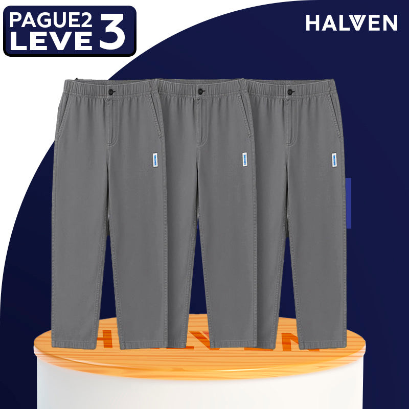 [Leve 3 Pague 2] Calça Masculina Axel em Seda Gelo e Poliéster (Estilo Imponente e Moderno!)