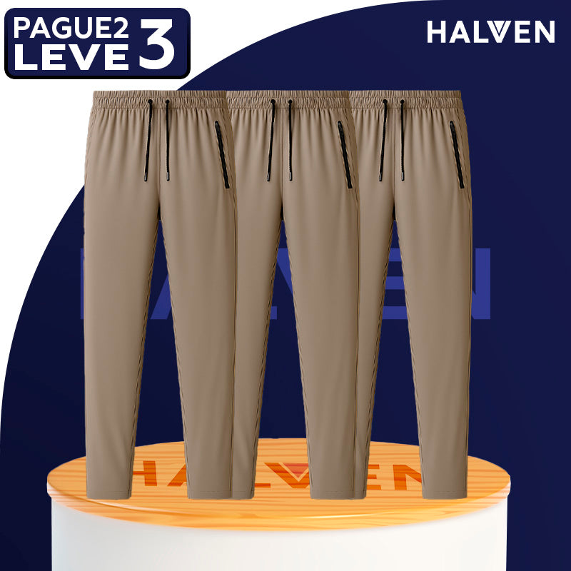 [Leve 3 Pague 2] Calça Masculina Virtus em Seda Gelo e Poliéster (Frescor e Conforto de Qualidade!)