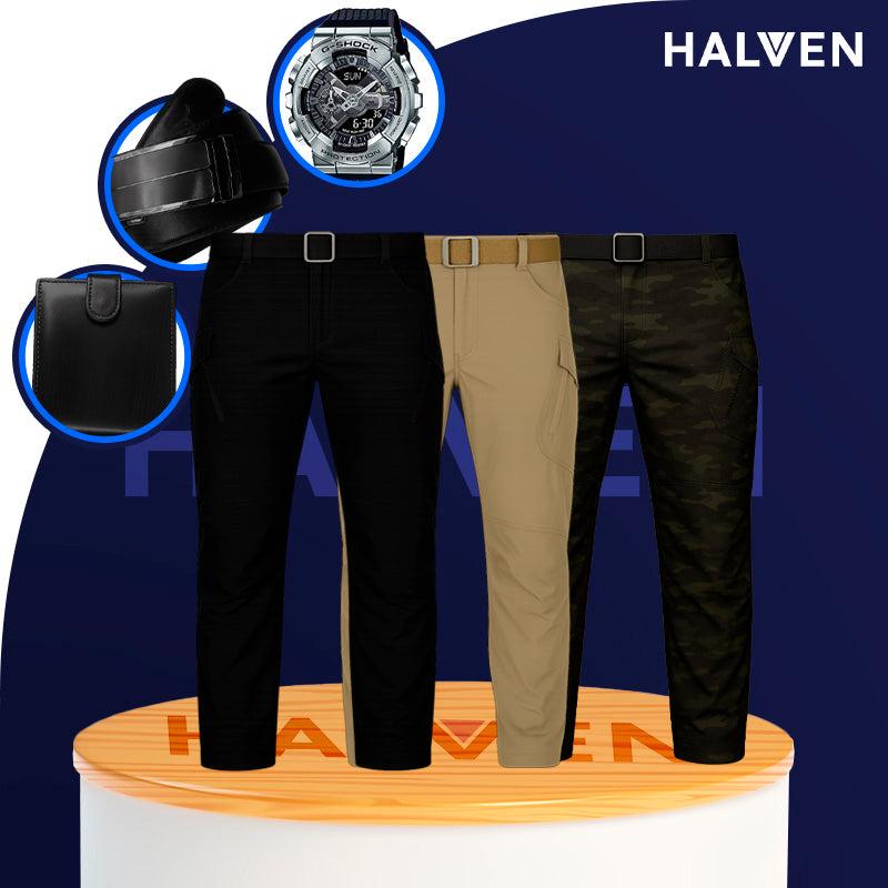 [Leve 3 Pague 2] Calça Masculina Fyrox em Tecito Tático Militar e Poliéster +BRINDES: Relógio, Cinto e Carteira